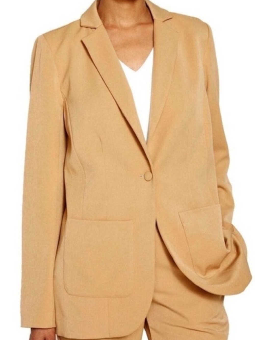 Universal Standard All Day Classic Blazer; Single Breasted; Tan - Size M (18/20)